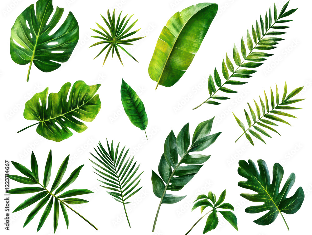 Isolated Tropical Leaves Variety Isolated Tropical Leaves Variety