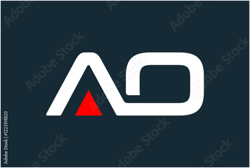 Initial AO Logo Design Vector