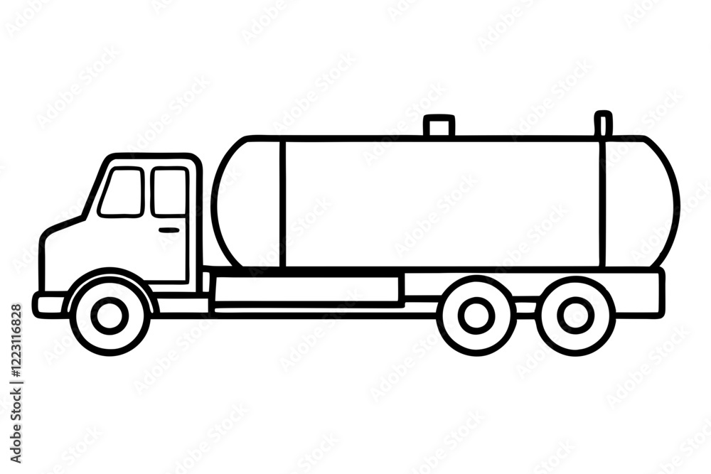 Outline Tanker Truck Illustration Outline Tanker Truck Illustration