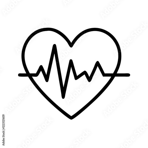 "Heart Pulse Vector Icon: Symbolizing Health, Vitality, and Life"