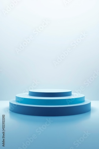a close up of a blue podium with a white background
