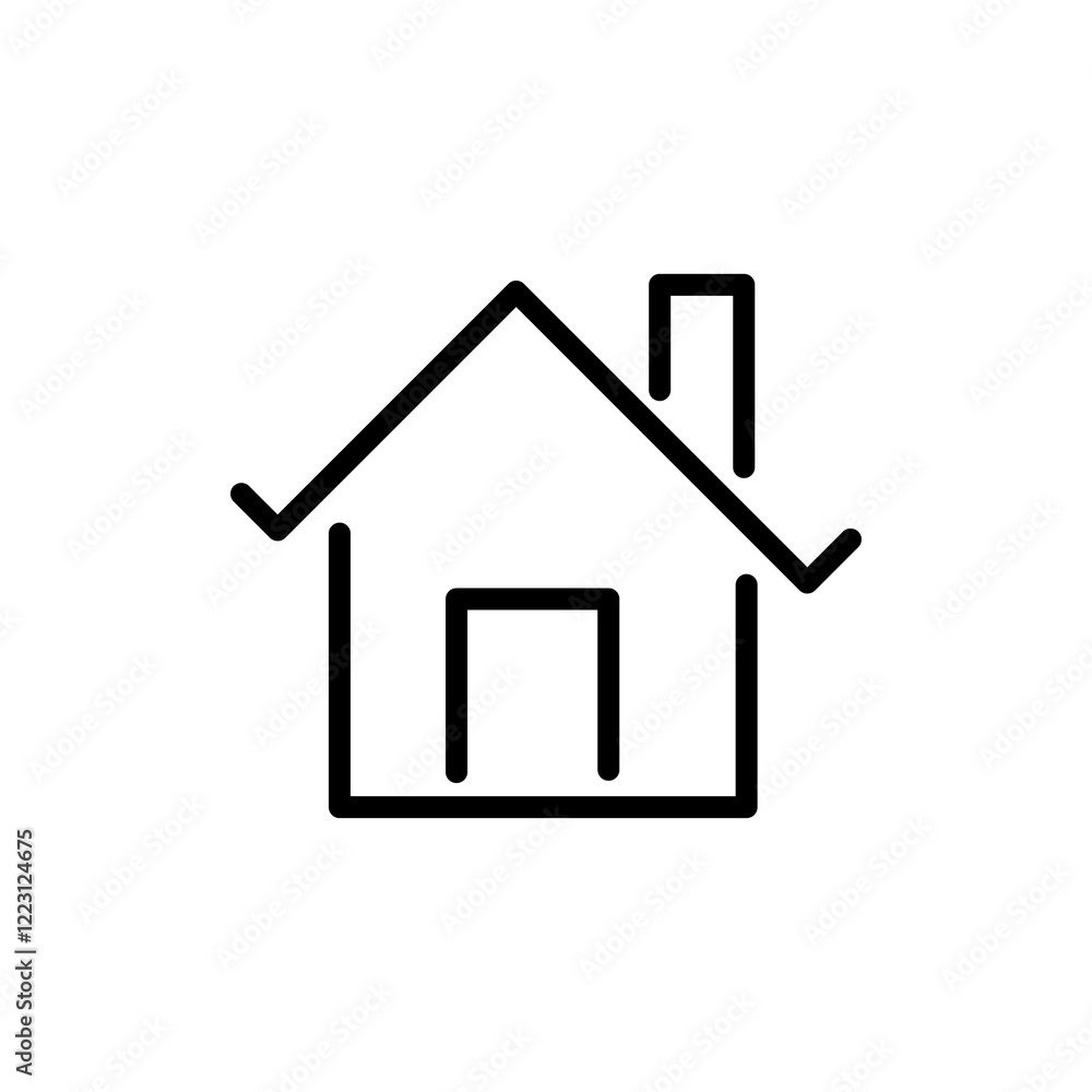 simple house icon, editable, building simple house icon, editable, building