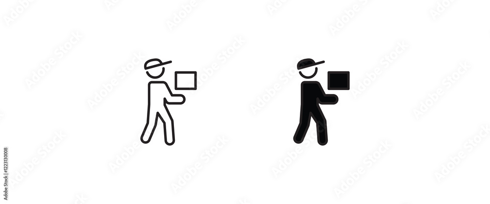 Fast courier delivery icon. Outline fast courier delivery vector icon for web design isolated on white background Fast courier delivery icon. Outline fast courier delivery vector icon for web design isolated on white background