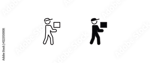 Fast courier delivery icon. Outline fast courier delivery vector icon for web design isolated on white background