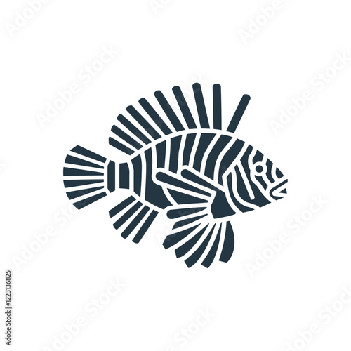 Tribal Fish Pattern Design Icon