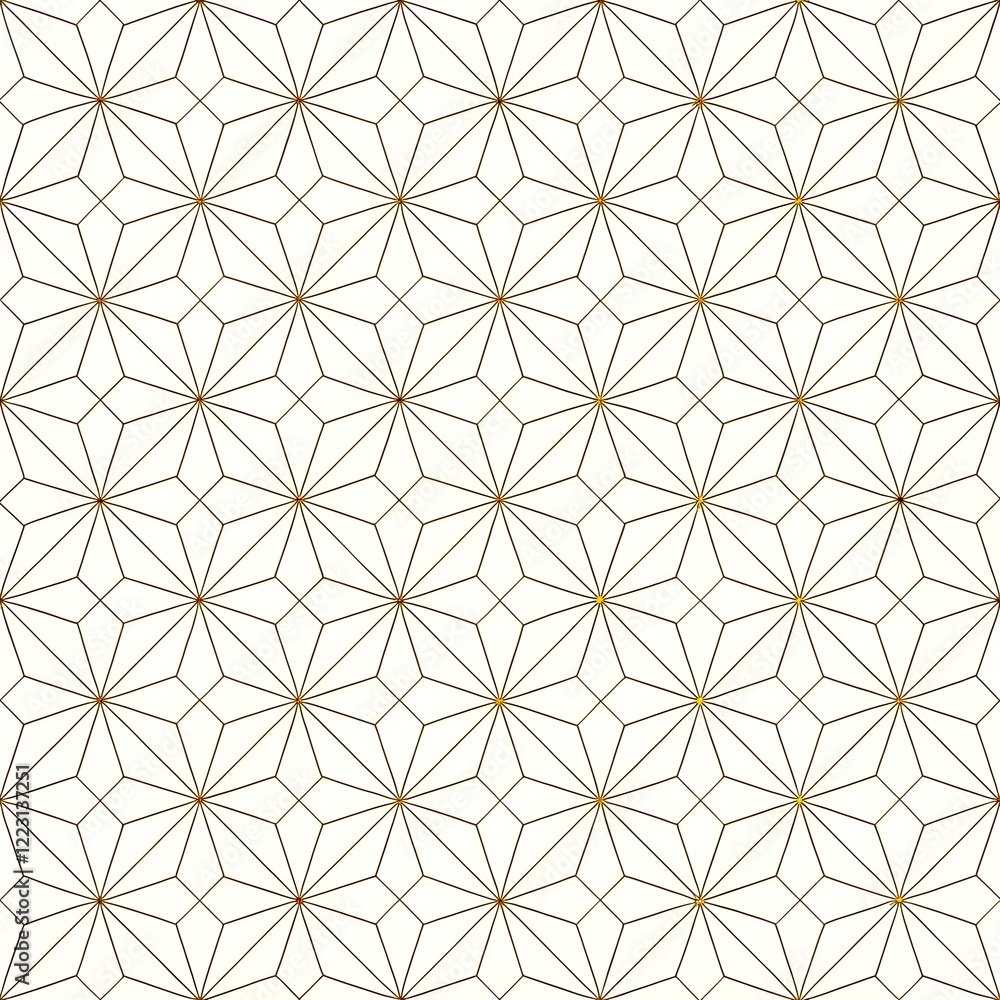 A repeating geometric pattern, covering the entire image. The pattern consists of light gold lines forming interconnected, diamond-shaped and star-like shapes on a white background. The lines are thin A repeating geometric pattern, covering the entire image. The pattern consists of light gold lines forming interconnected, diamond-shaped and star-like shapes on a white background. The lines are thin