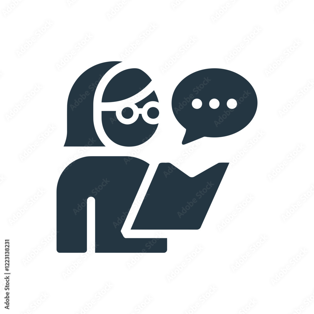 Obraz premium Reading Discussion Learning Icon