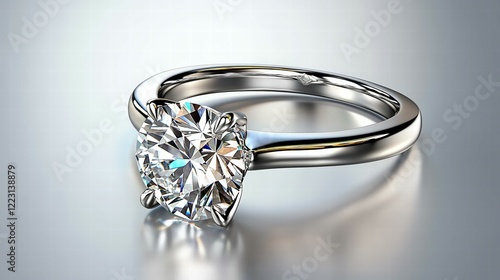 Elegant Platinum Solitaire Engagement Ring with Sparkling Diamond