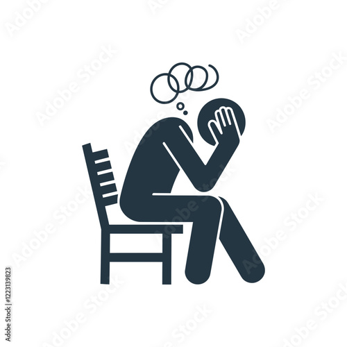 Overwhelmed person thinking icon