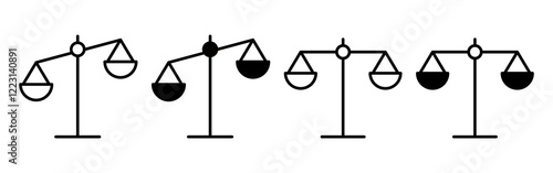 Scales Icon Set. Scales Symbol. Simple flat icon illustration of Scales. Law Scales Icon. Justice sign.