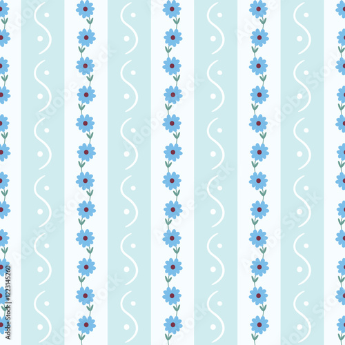 Vintage seamless pattern with spring and summer floral design, decorative trendy wallpaper
