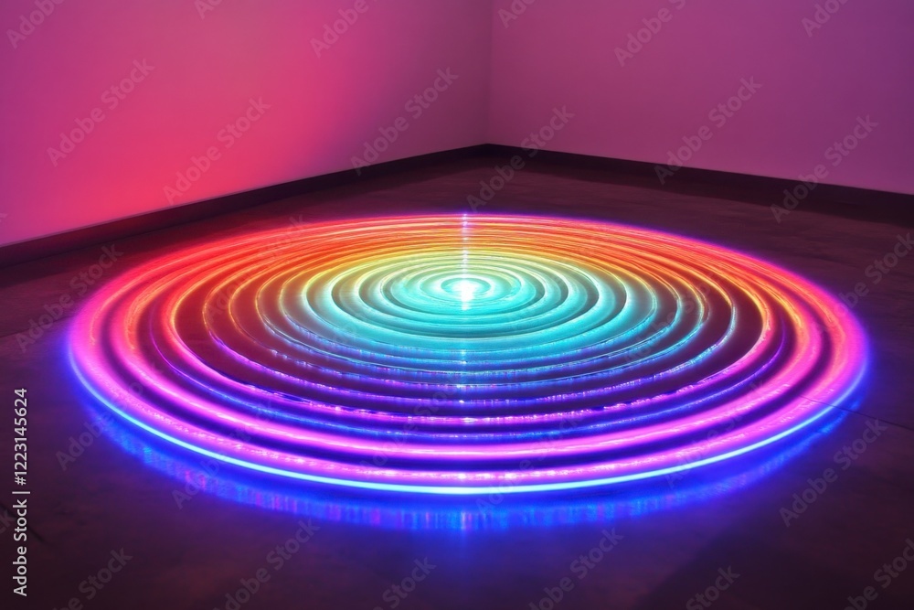 Fototapeta premium Colorful Light Patterns in Circular Design with Vibrant Gradient