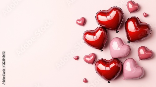 Heart-Shaped Balloons Cluster