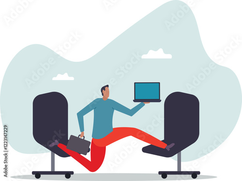 Flexible work, let employee manage their working time to finish project .business concept.flat character.