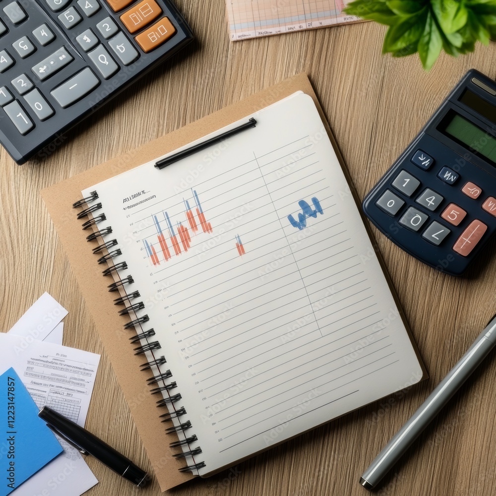 paper notepad with spending plan surrounded by color charts and calculator paper notepad with spending plan surrounded by color charts and calculator
