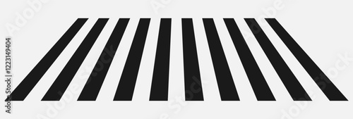 Pedestrian crossing icon. Crosswalk icon. Pedestrian crossing icon. Zebra crossing. Vector illustration, side high view vector of a Pedestrian crossing in a street, white zebras on asphalt road, eps10