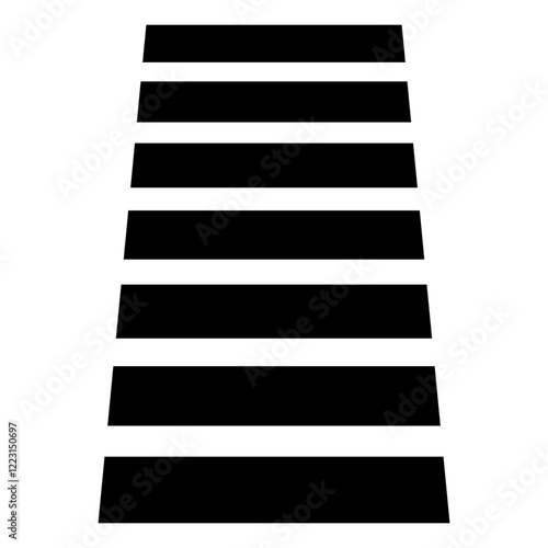 Pedestrian crossing icon. Crosswalk icon. Pedestrian crossing icon. Zebra crossing. Vector illustration, side high view vector of a Pedestrian crossing in a street, white zebras on asphalt road, eps10