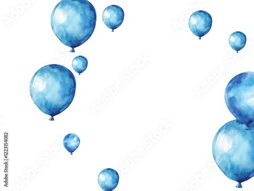 blue party balloons isolated