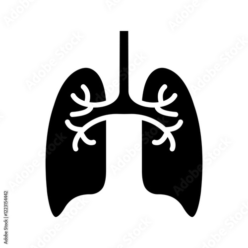 Lungs thin line icon, anatomy and biology, pulmonology sign, vector graphics, a linear pattern on a white background, eps 10