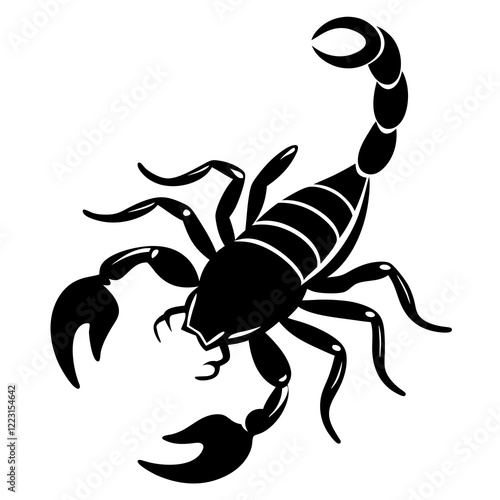 Cute Silhouette of a Scorpion line art vector cartoon illustration
