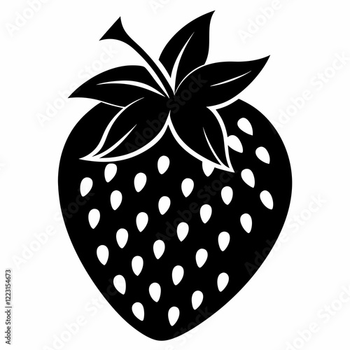 Strawberry Shape Silhouette in Vector Format