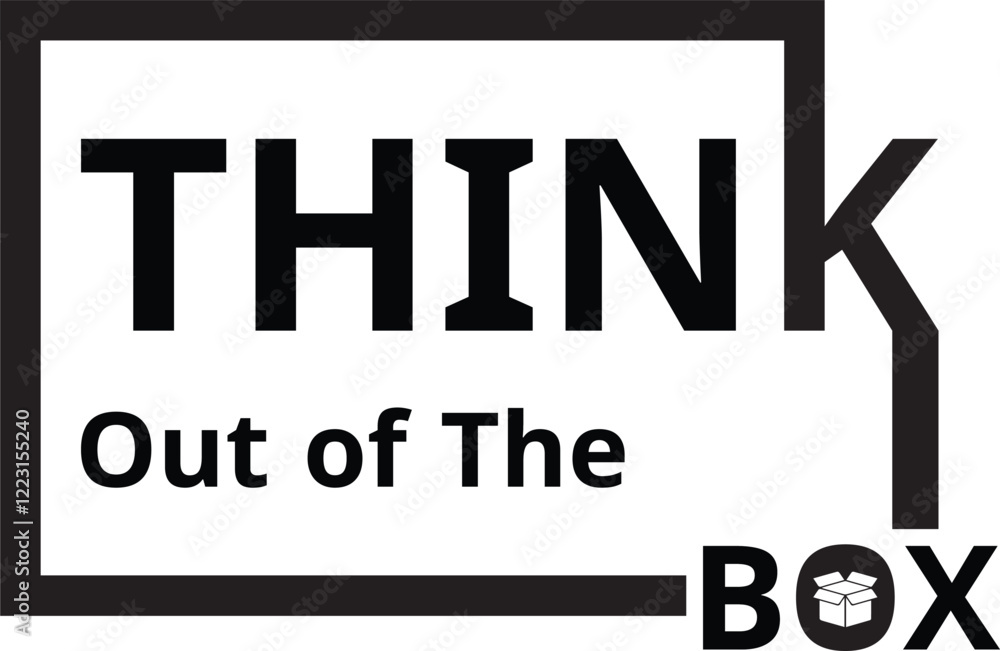 Motivational quote Think outside the box typography design can be used on T-shirt, Mug, textiles, poster, cards, gifts and more, vector illustration Motivational quote Think outside the box typography design can be used on T-shirt, Mug, textiles, poster, cards, gifts and more, vector illustration