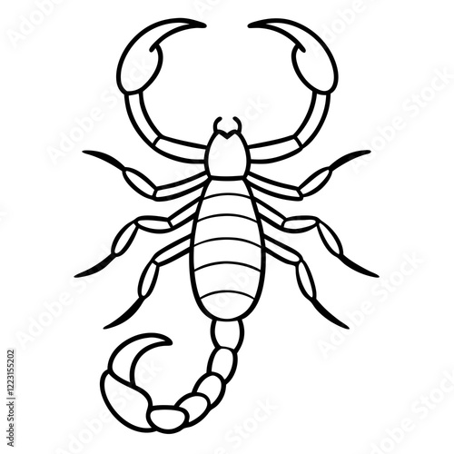 Cute Silhouette of a Scorpion line art vector cartoon illustration