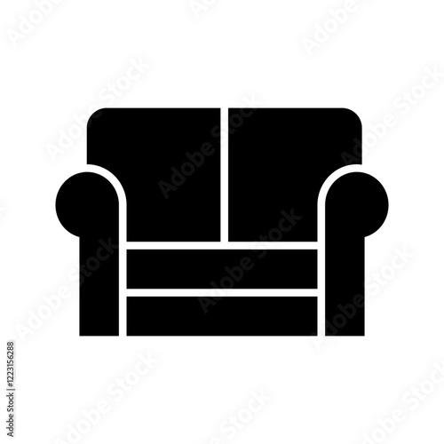 Furniture dry cleaning icon black and white vector outline sign 