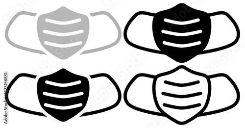 mouth guard, surgical mask, Medicine icon, simple flat style, pictogram logo symbol vector illustration, isolated on white for mobile app