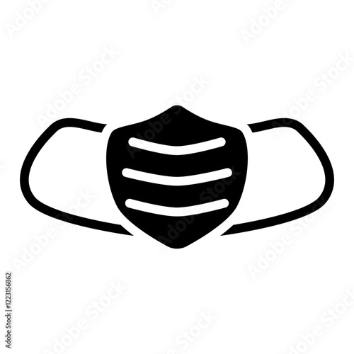 mouth guard, surgical mask, Medicine icon, simple flat style, pictogram logo symbol vector illustration, isolated on white for mobile app