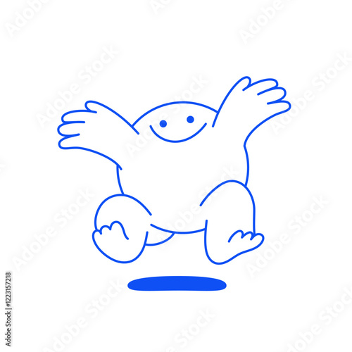 Vector logo design template and graphic element for advertising, branding, posters and banners, funny cartoon illustration with smiling character and mascot,