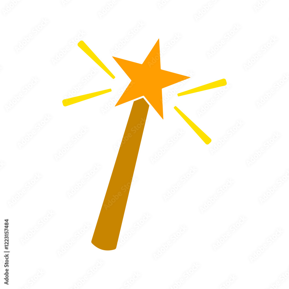 magic wand icon with star, simple flat style, logo sign symbol vector illustration pictogram, isolated on white for mobile app magic wand icon with star, simple flat style, logo sign symbol vector illustration pictogram, isolated on white for mobile app