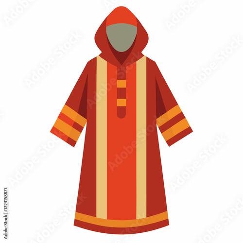 Classic Djellaba Silhouette on Plain White