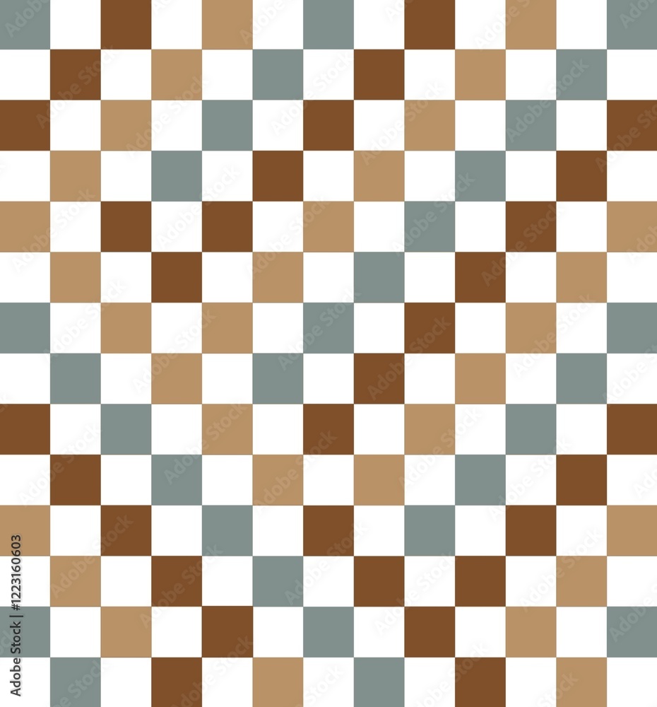 Geometric Checkerboard Pattern with Brown and Beige Squares. Illustration Geometric Checkerboard Pattern with Brown and Beige Squares. Illustration
