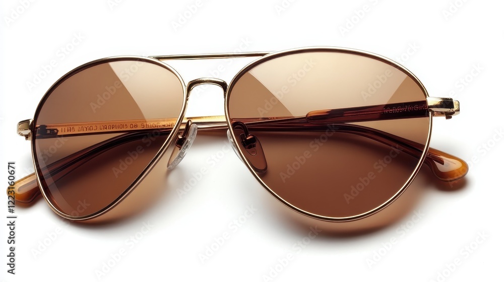 Stylish Gold Aviator Sunglasses with Brown Gradient Lenses Fashion Accessory Stylish Gold Aviator Sunglasses with Brown Gradient Lenses Fashion Accessory