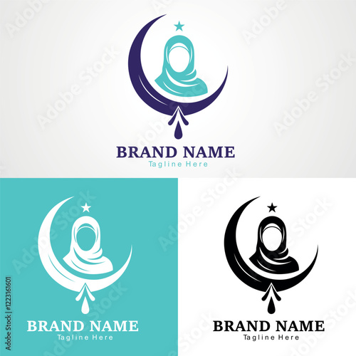 Hijab logo and symbol vector Simple hijab logo icon designs