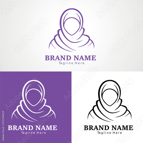 Hijab logo and symbol vector Simple hijab logo icon designs