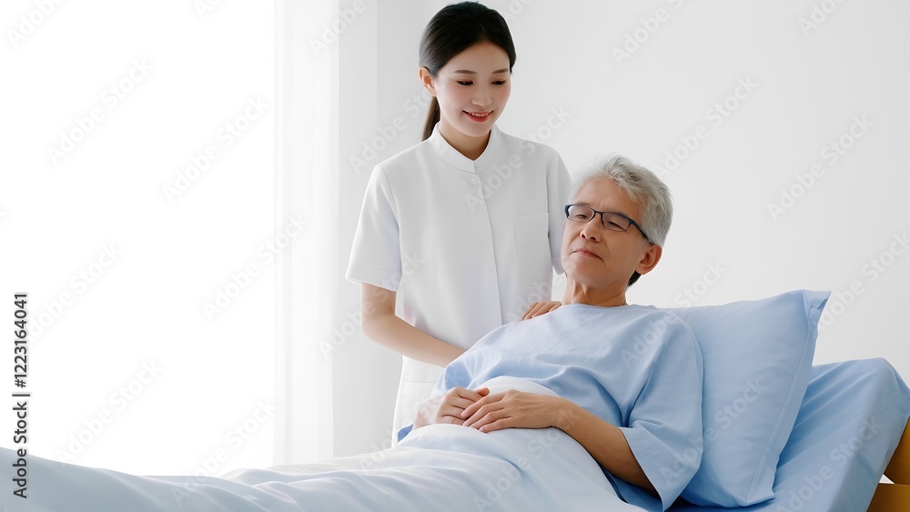 Fototapeta premium A sick person being cared by doctor.