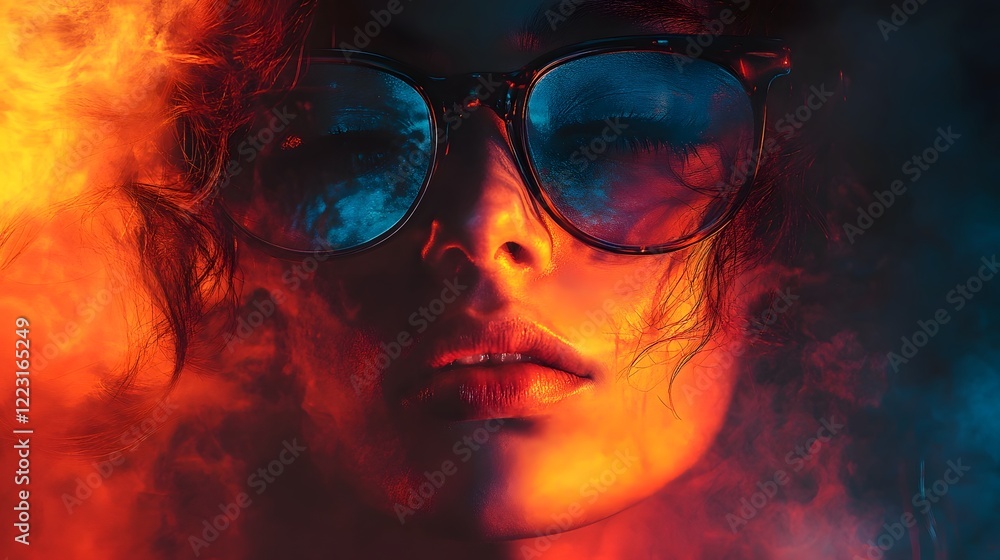 Radiant Enigmatic Woman in Vibrant Surreal Gradient Portrait A dramatic emotive digital art image with a mysterious female figure enveloped in shimmering bold gradient tones and hazy smoke Radiant Enigmatic Woman in Vibrant Surreal Gradient Portrait A dramatic emotive digital art image with a mysterious female figure enveloped in shimmering bold gradient tones and hazy smoke