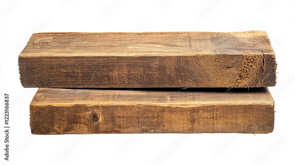 Fototapeta premium Sturdy wooden planks stacked on each other for construction or crafting projects