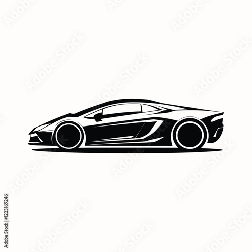 Sleek Sports Car Silhouette Vector Design