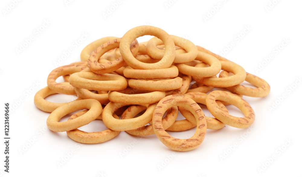 Bread rings isolated on white.
