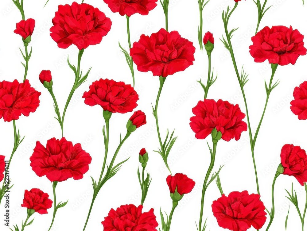red carnations Pattern red carnations Pattern