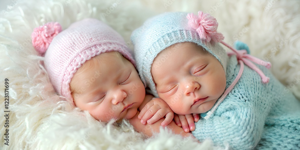 Closeup of cute little sleeping newborn infant baby boy in headphones, listen to relaxing music, blue colors Closeup of cute little sleeping newborn infant baby boy in headphones, listen to relaxing music, blue colors