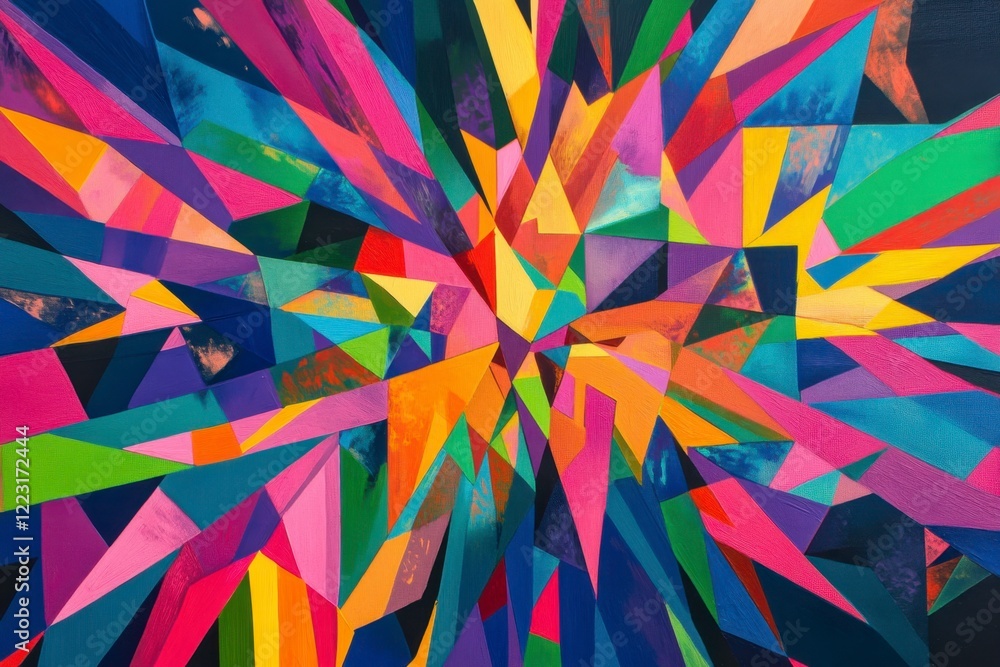 Vibrant Abstract Geometric Art with Colorful Sharp Angles and Triangles Vibrant Abstract Geometric Art with Colorful Sharp Angles and Triangles