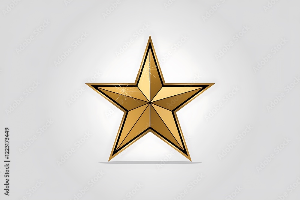 A fivepointed golden star with brown highlights, outlined in black, sits on a white circle against a gray background. It symbolizes achievement and success. A fivepointed golden star with brown highlights, outlined in black, sits on a white circle against a gray background. It symbolizes achievement and success.