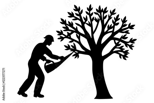 Tree Surgeon SVG & Vector Files – Working Silhouette, EPS, PNG, AI, PSD Formats for Print & Design