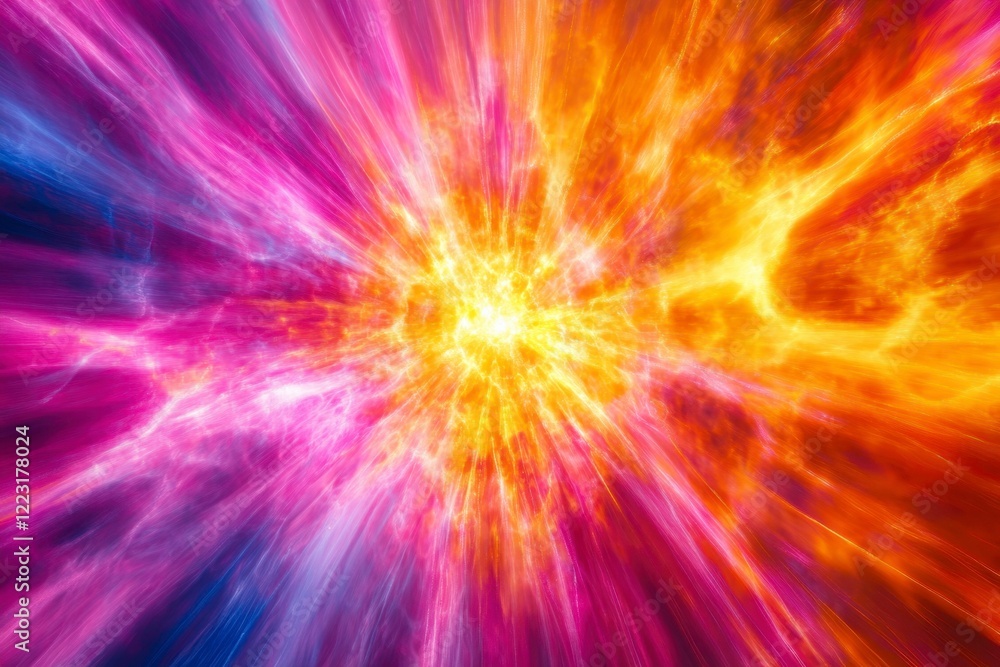 Vibrant Abstract Cosmic Explosion with Colorful Light Rays Vibrant Abstract Cosmic Explosion with Colorful Light Rays