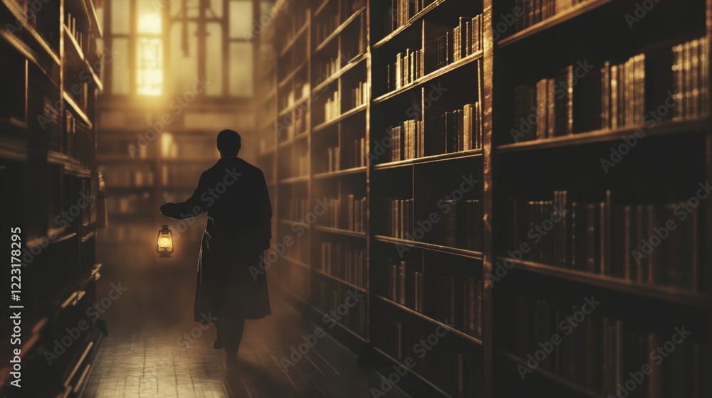 Mysterious Library with Lantern Mysterious Library with Lantern