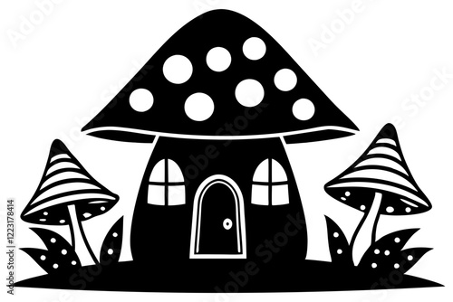 High-Quality Mushroom House Vector Illustration – SVG, PNG, EPS, AI, PSD Files for Download